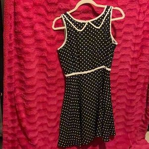 Cocktail Dress Black with white dots.
